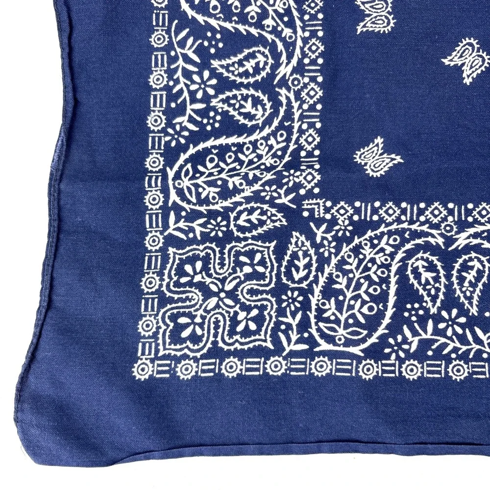 Vintage Wamcraft Navy Blue Bandana 100% Cotton RN 14193 Made in USA
